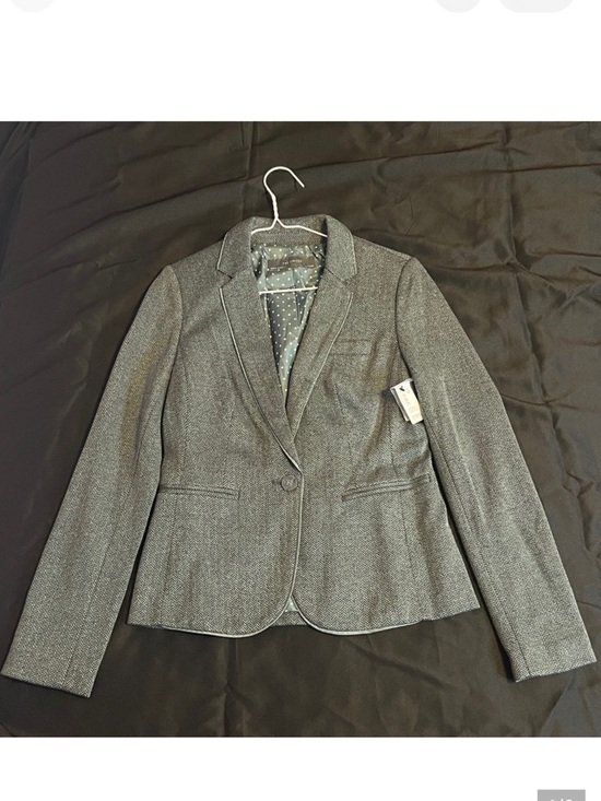 The Limited Jackets & Blazers - The Limited Gray Single-Button Chevron Design Blazer